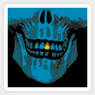 Grim Grinning Hatbox Ghost Sticker